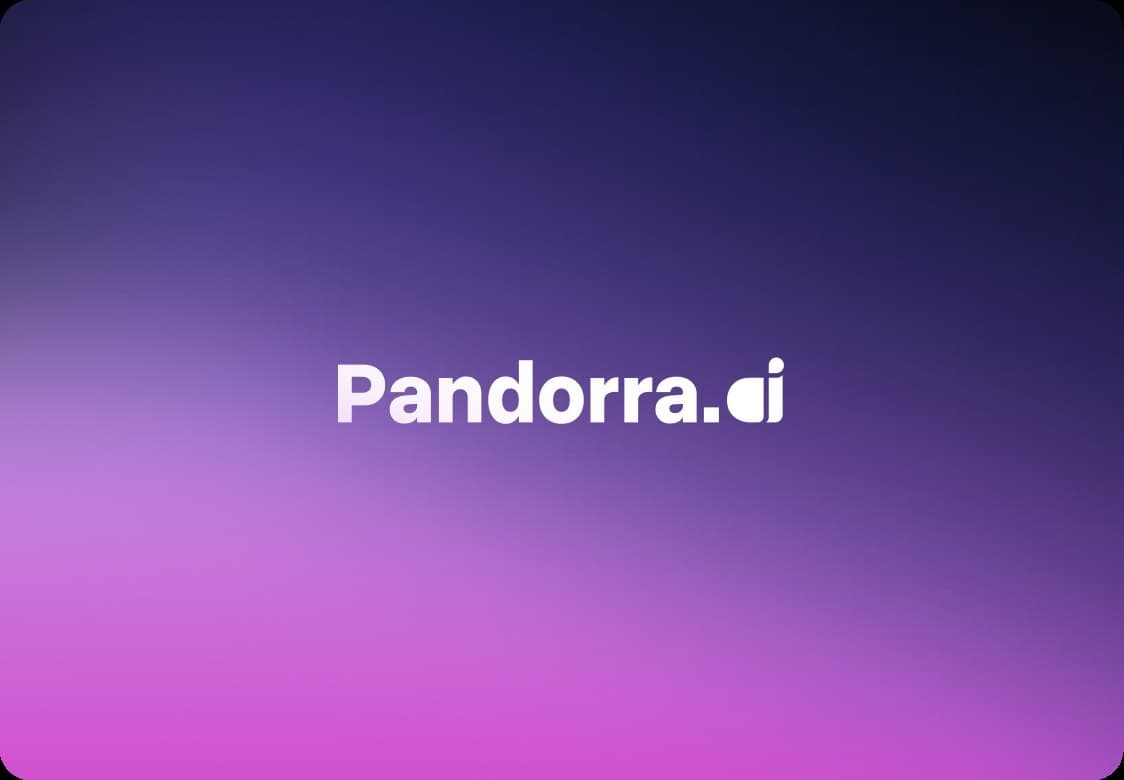Pandorra.ai wordmark on a purple gradient with soft waves